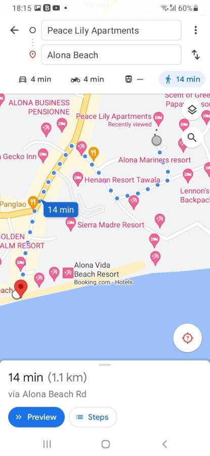 Peace Lily Studio Apartments Панглао Экстерьер фото